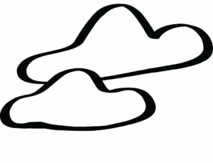 Two simple line-drawn clouds.
